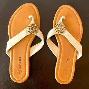 Faux leather strap sandals